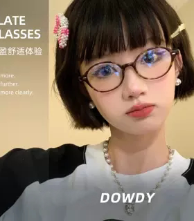 景程-Fakem同款dowdy板材书呆子眼镜框架复古玳瑁色百搭神器