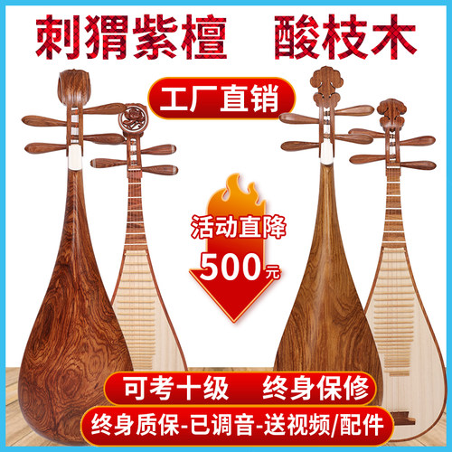 民音琵琶乐器初学考级花梨木红木