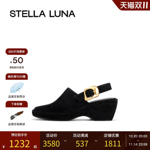 LUNA女鞋 气质方头金属扣饰坡跟勃肯鞋 24FW新款 单鞋 秋季 STELLA