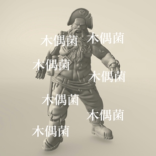 雕刻素材游戏人物海盗参考建模文件 obj格式 非实物C140 fbx c4d