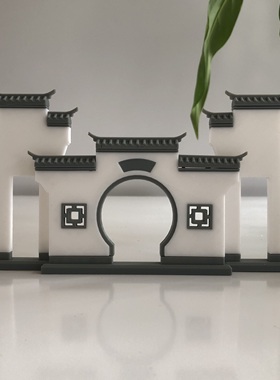 中式古风马头墙微缩徽派桌面