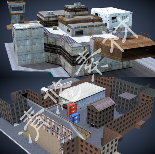 3dmax c4d竞技场景cs1.6反恐精英钻井平台意大利fbx 非实物331