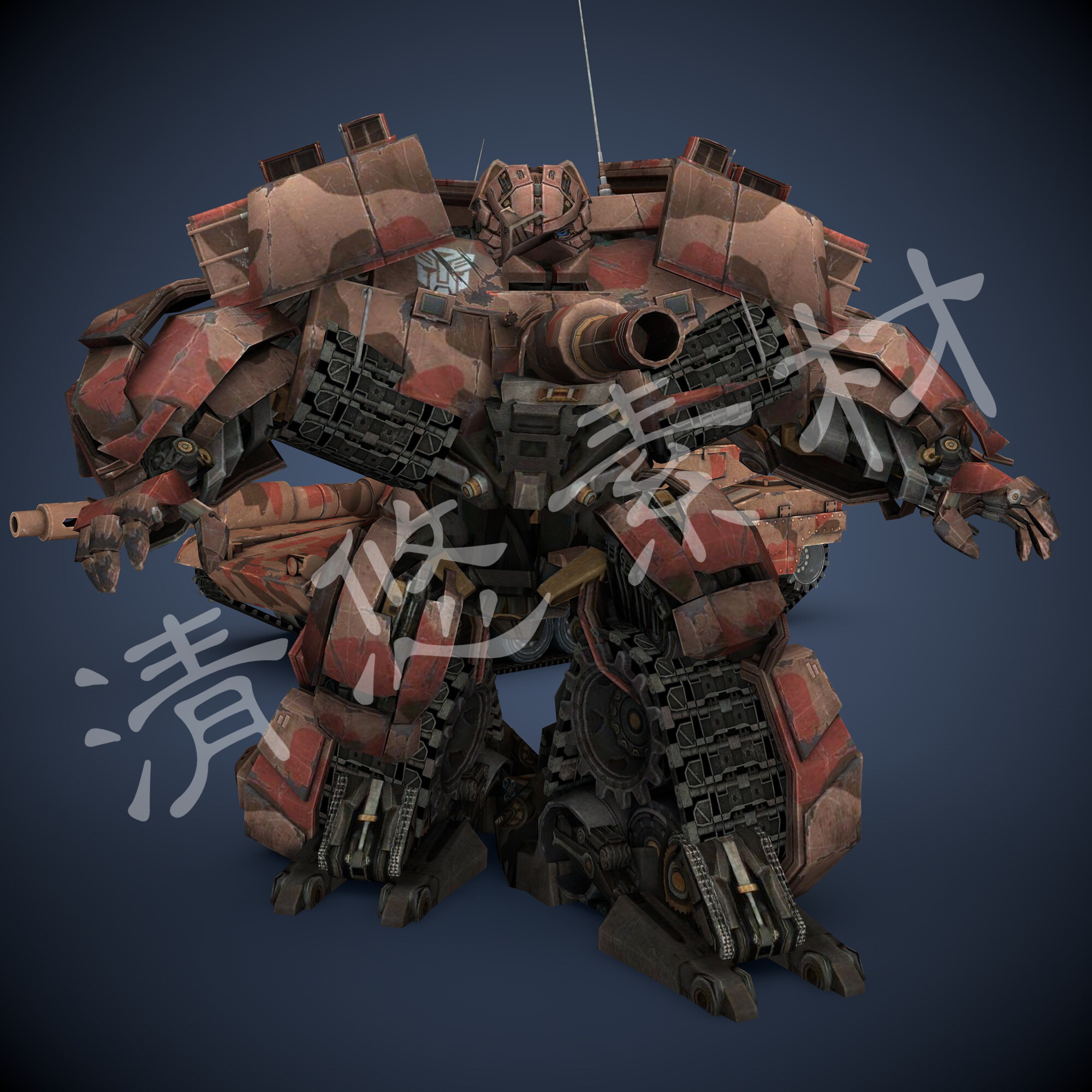 汽车人模型 变形金刚战戟c4d骨骼绑定坦克机甲fbx格式文件326