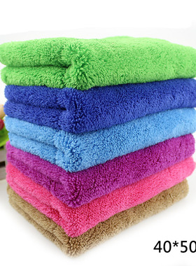 双层加厚韩国绒珊瑚绒长绒抹布家务地板清洁布吸水不掉毛40*50cm