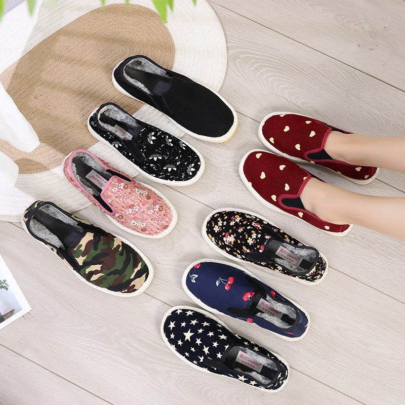 老北京加绒布鞋女冬季二棉鞋