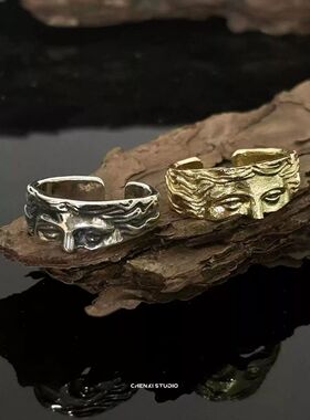 Creative Venus Half Mask Ring For Men Vintage Carving Openin