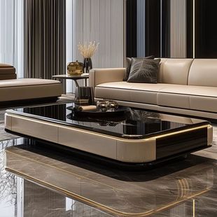 轻奢高级感茶几客厅家用意式极简2026新款茶桌微晶石创意现代茶几