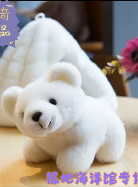 极地馆白色北极熊毛绒玩具圣亚海洋馆趴趴熊公仔雪洞北极熊小雪屋