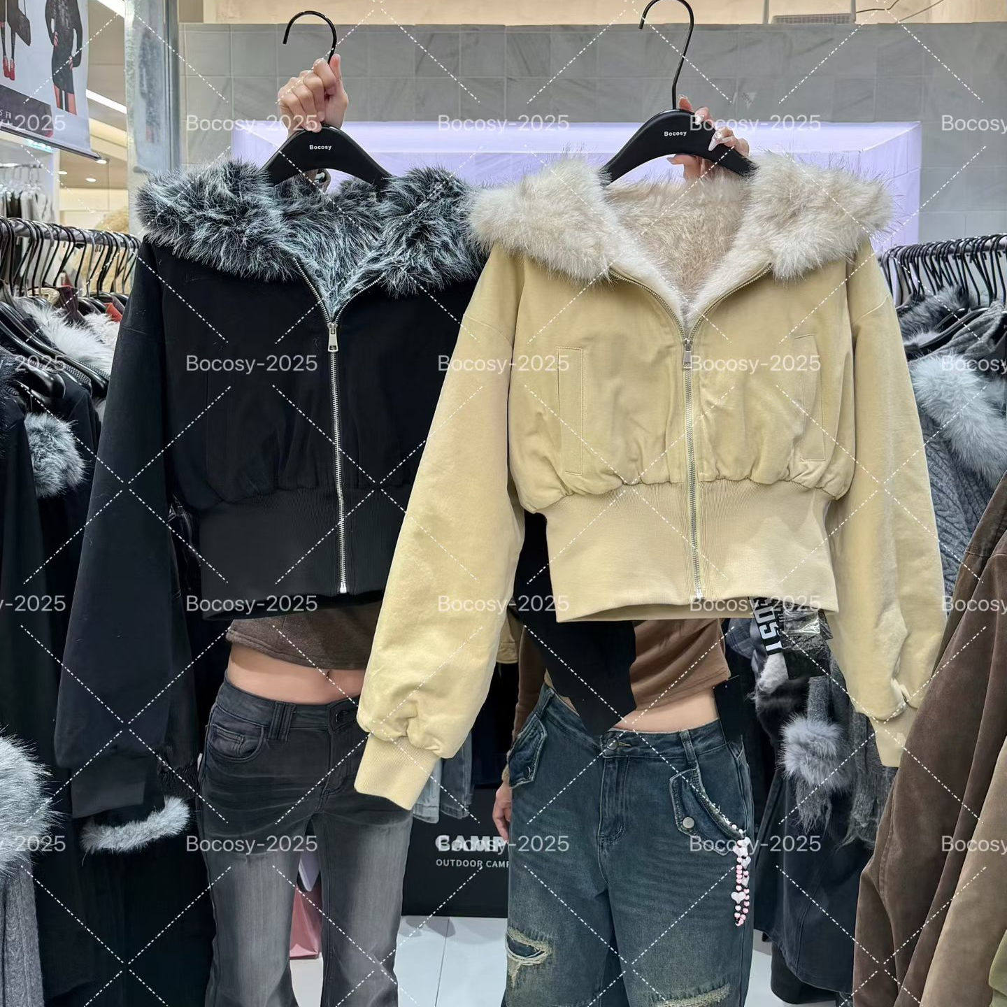 韩版大毛领连帽短款棉衣女宽松加厚保暖拉链外套休闲棉服秋冬新款