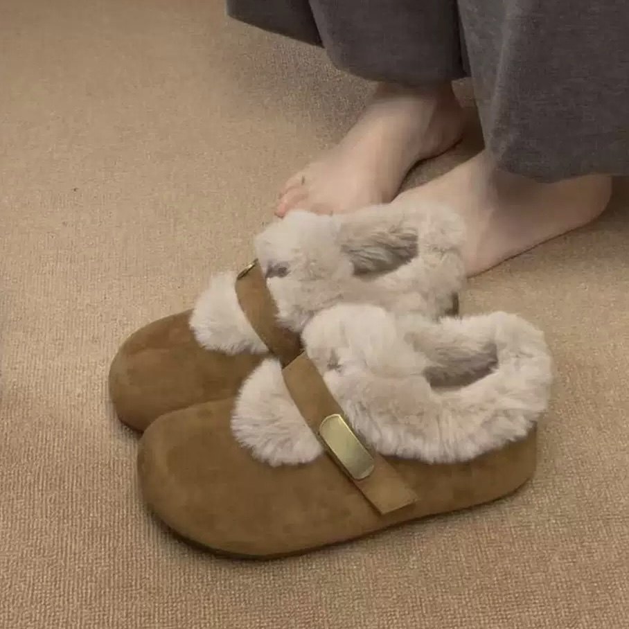 网红同款毛毛鞋厚底包跟外穿加绒加厚保暖棉鞋勃肯羊毛绒雪地靴女,女鞋,毛毛鞋,淘宝优惠券,粉丝福利购,淘宝优惠卷