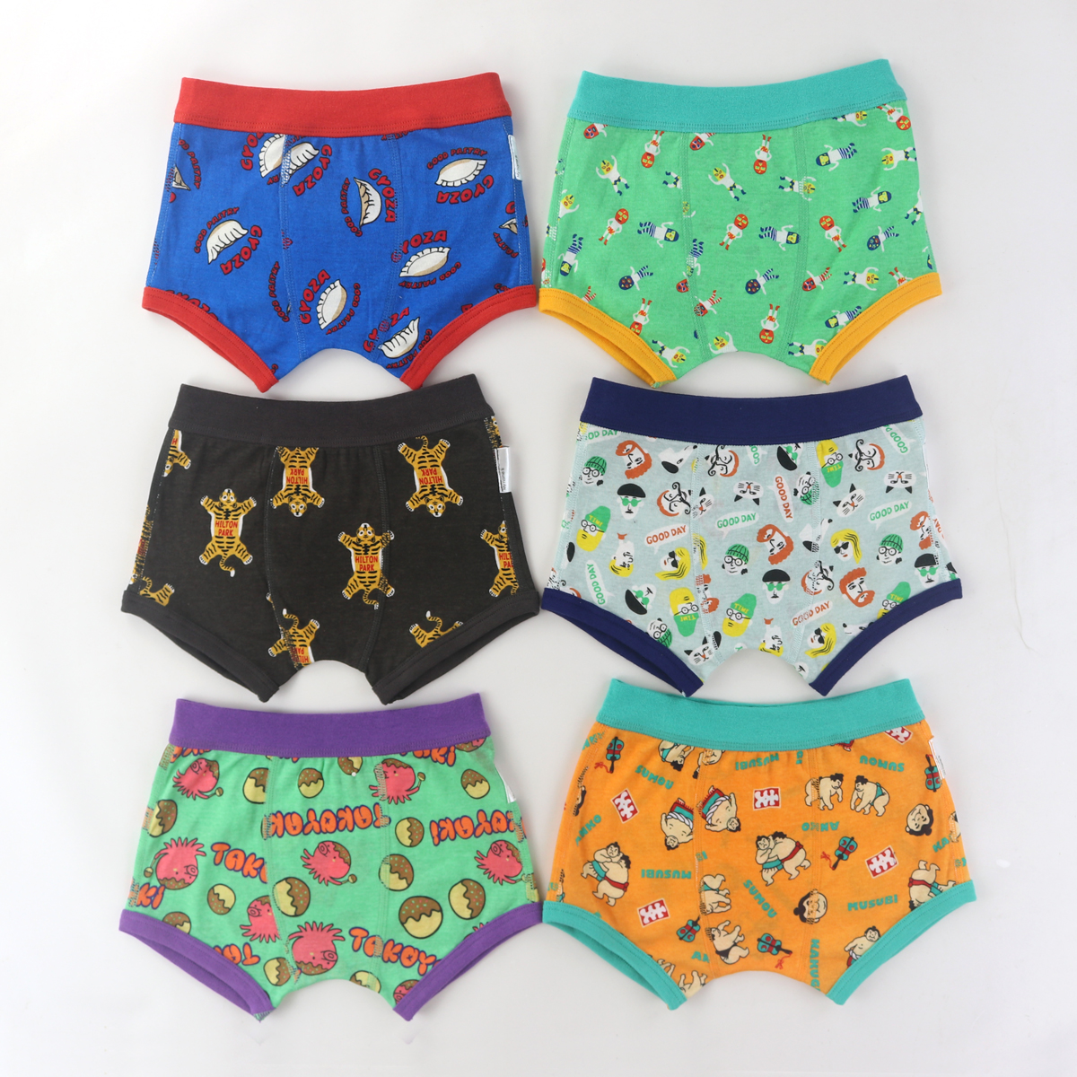 出口日单BR儿童内裤纯棉男童平角裤四季穿卡通舒适4角内裤100-150