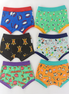 出口日单BR儿童内裤纯棉男童平角裤四季穿卡通舒适4角内裤100-150