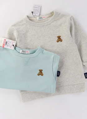 出口日单儿童纯棉毛圈长袖卫衣男女童pol*小熊童装上衣外套80-100