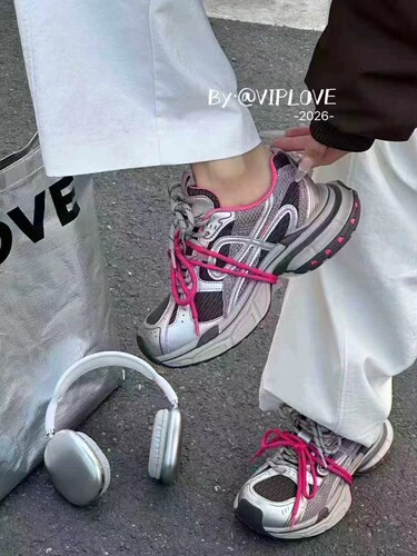 断码特惠VIPLOVE2026春季真皮网面厚底老爹鞋女炸街休闲运动鞋潮