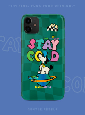 GENTLE REBELS牛油果绿手机壳苹果14恶搞狗狗棋盘格适用iphone15promax波浪emoji笑脸13mini史努比sadboy星球