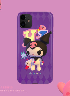 GENTLE REBELS 可爱库洛米手机壳适用苹果14萌恶搞星之卡比iphone15promax紫色文字可爱鬼任天堂kuromi酱日本