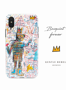 GENTLE REBELS涂鸦iphone17手机壳欧美ins艺术家巴斯奎特适用苹果16promax灰白皇冠纽约街头basquiat怪兽小狗