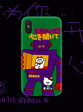 GENTLE REBELS恶搞hellokitty手机壳招财猫机器人适用iphone17promax苹果16日本ins黑猫手绘卡通动漫情侣可爱