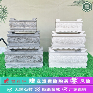 天然汉白玉石香炉室内长方形石雕香炉大理石室外插香供奉香炉摆件
