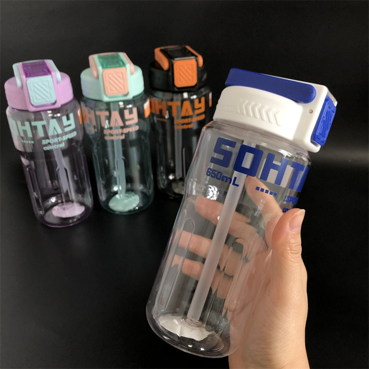 包邮吸管杯650ML防漏水杯