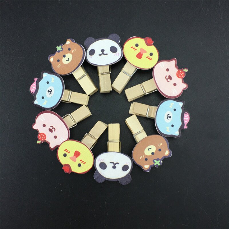 包邮原木照片夹子便条爱心木夹图片