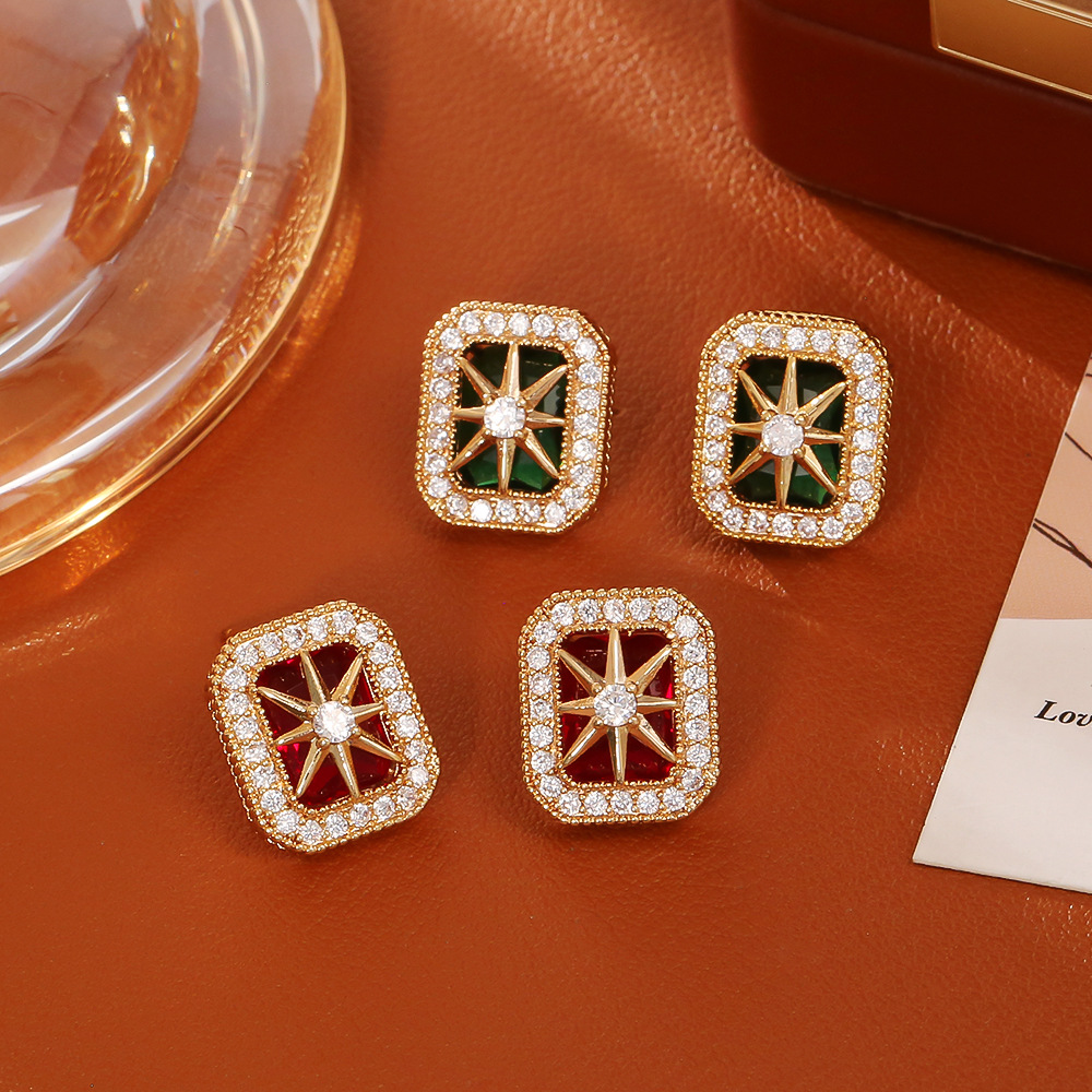 幸运八芒星耳钉高级感时尚小众设计耳饰女INS冷淡风饰品