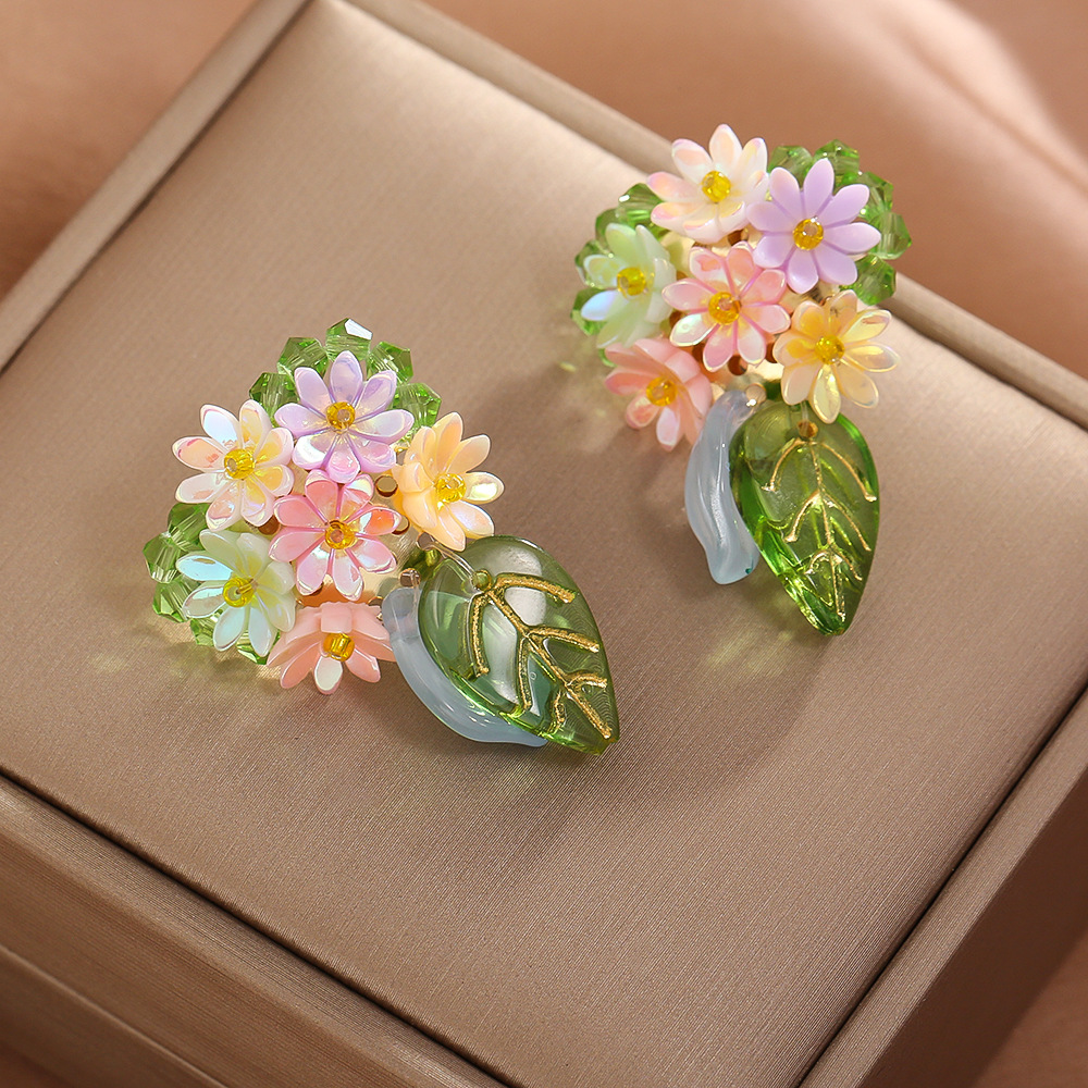 多巴胺彩色马卡龙花朵耳钉