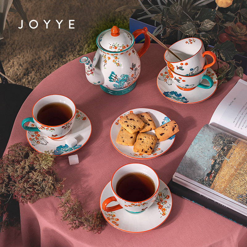 JOYYE高档陶瓷茶具礼盒套装茶壶乔迁礼物礼盒手绘茶杯送礼