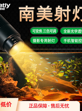 鱼缸灯变焦植物水草补光灯智能定时南美射灯原生溪流缸水族观赏灯