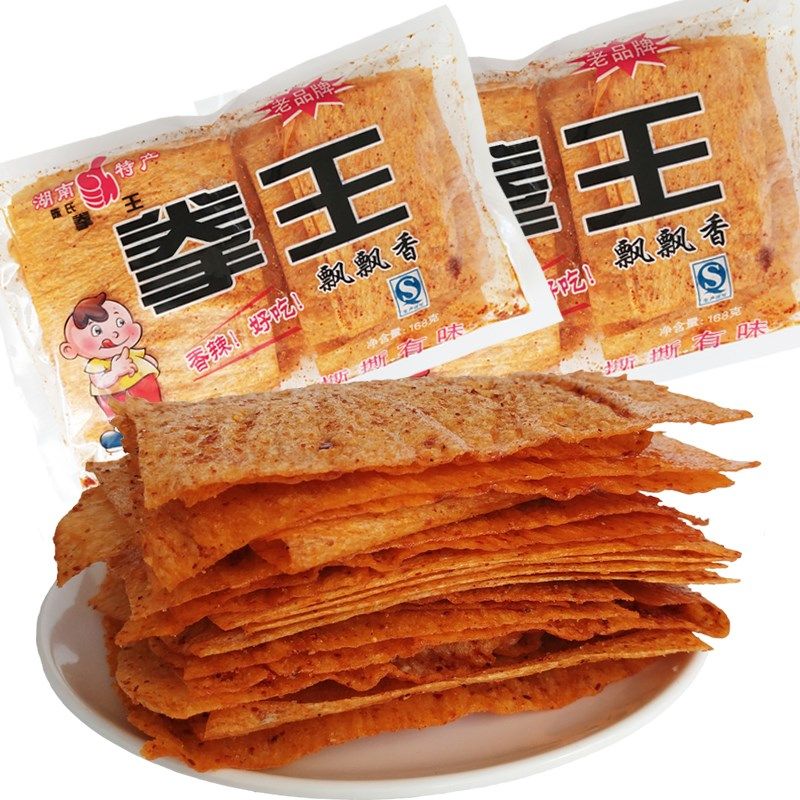 80后童年怀旧零食拳王飘飘香麻辣片118g辣条威龙旭东豆皮片包邮