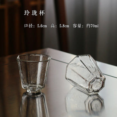 璃享玻璃茶杯 品名杯对杯 条纹玻璃杯 手工精品玻璃 一盒2个装