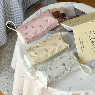 烫银扁六折太阳伞防晒防紫外线晴雨两用女折叠小巧便携黑胶遮阳