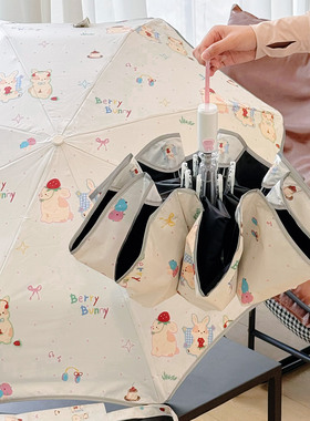 Rosy自动儿童安全圆角太阳伞防晒防紫外线晴雨两用女折叠抗风遮阳