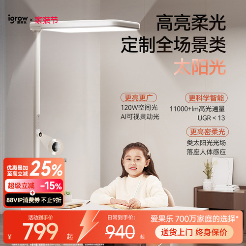 爱果乐5A级护眼大路灯雷达感应