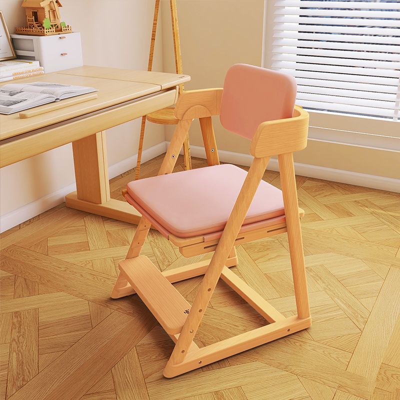 爱果乐儿童学习椅小学生可升降调节座椅实木餐椅凳子书桌写字椅子