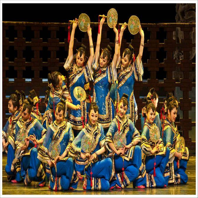 云川之舞一把酸枣儿童团扇舞蹈演出服小荷风采女童古典舞表演服装