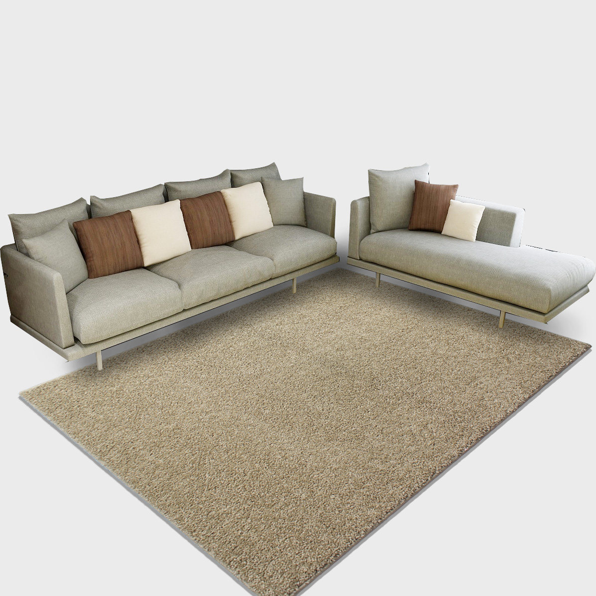 山花地毯客厅茶几垫卧室飘窗床下边满铺地毯纯色圆形地毯现代简约