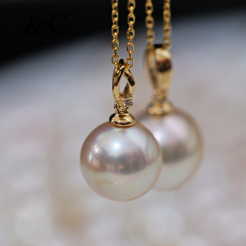 18K金干枯玫瑰正圆吊坠