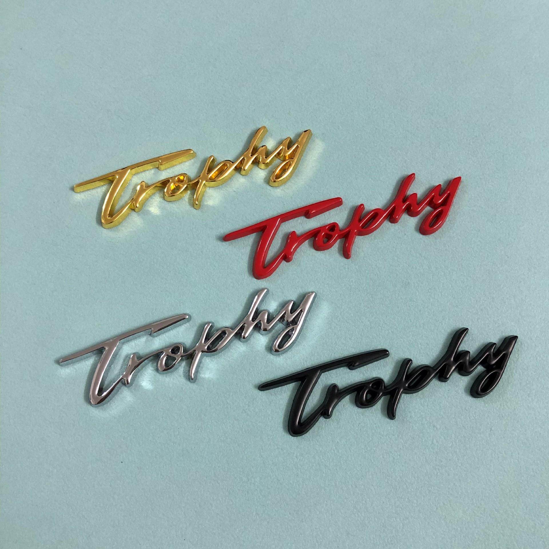 适用全新名爵MG6车标 Trophy英文标个性纪念车贴高配金属车