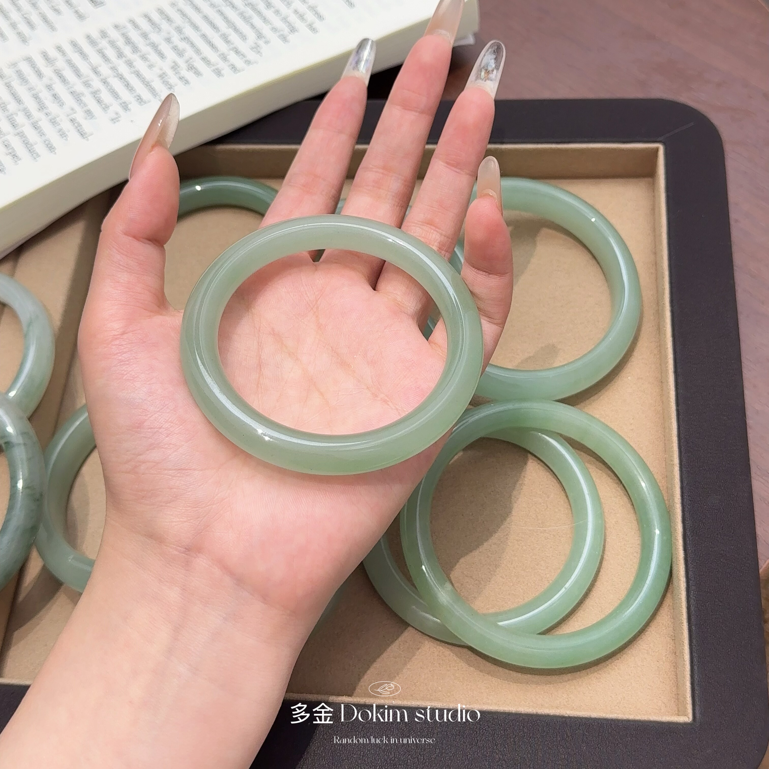 翡感天然东陵玉晴水底手镯新中式玉石手饰送礼物送妈妈国风显白