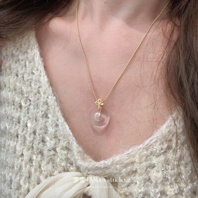 Romantic龙心同款水沫玉平安扣项链超显白富家千金贵气百搭锁骨链