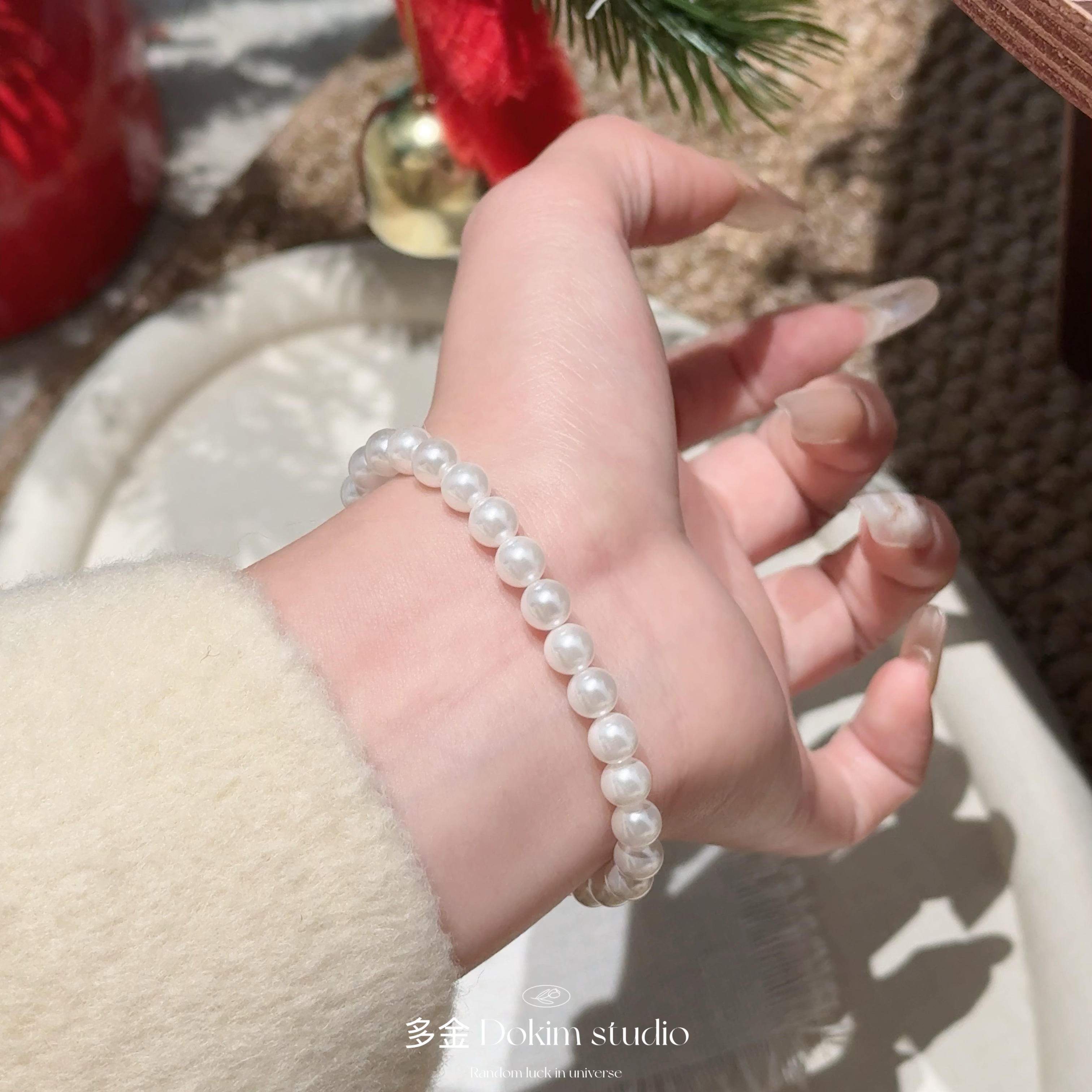 超百搭S925纯银显白珍珠手链施家珠高级感手串手饰轻奢气质高级感