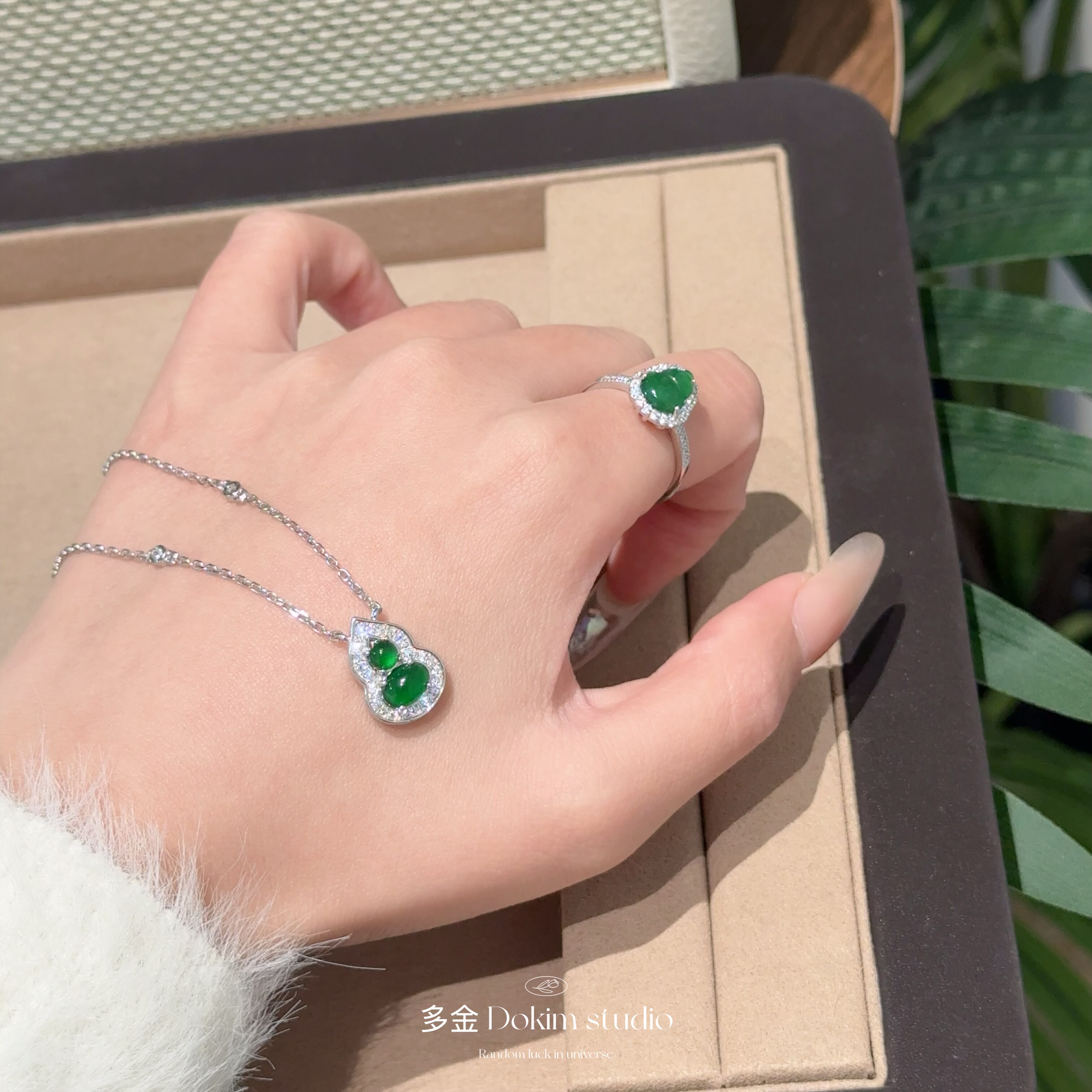 S925纯银天然A货翡翠葫芦项链东方悠然新中式珠宝感送礼贵气首饰