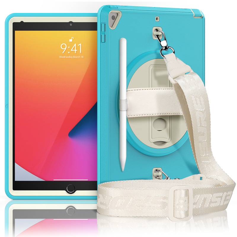 适用iPad 10.2 Case back cover Holder iPad 7/8th hand strap壳