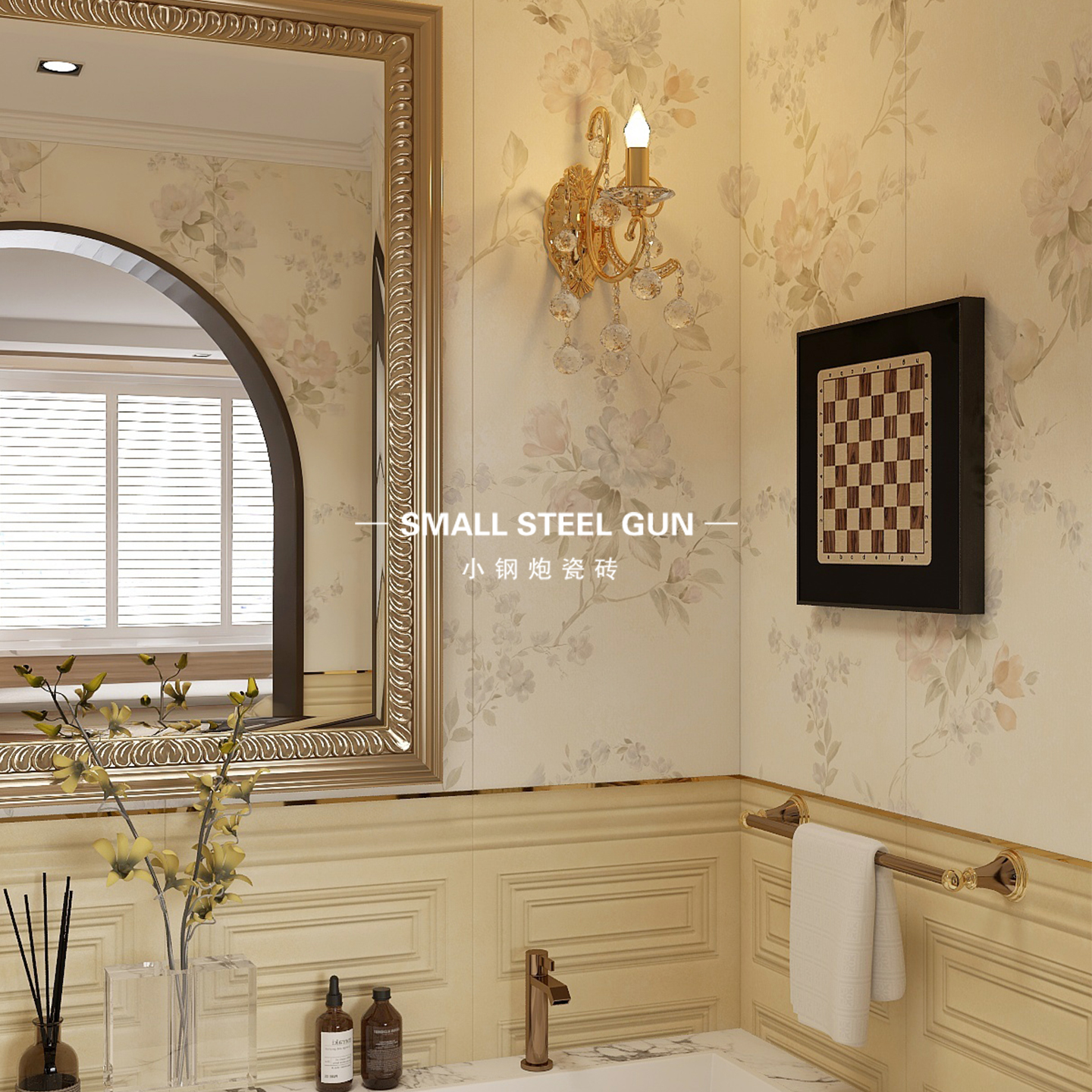 法式复古紫薇花砖浴室厨房墙砖