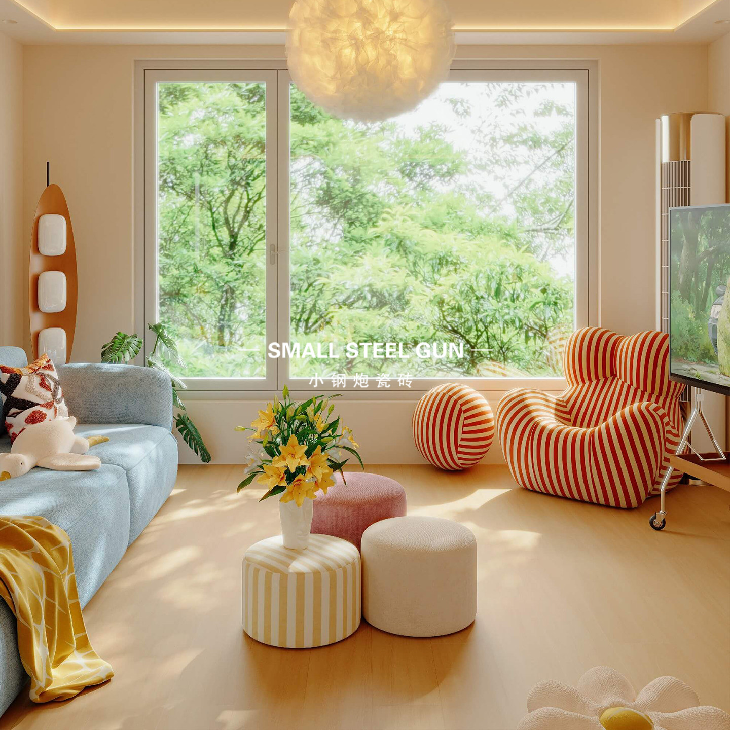 柔光暮黄梧桐200x1200木纹瓷砖