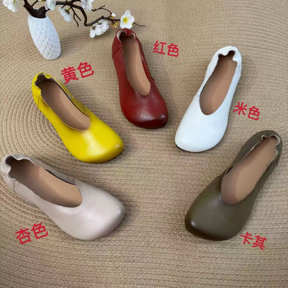头层牛皮2025新款复古包头拖鞋女夏季新款舒适简约平跟软皮