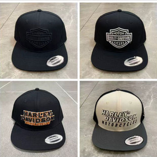 帽子HD棒球帽硬顶刺绣平檐帽机车赛车帽男女平檐帽遮阳帽可调节