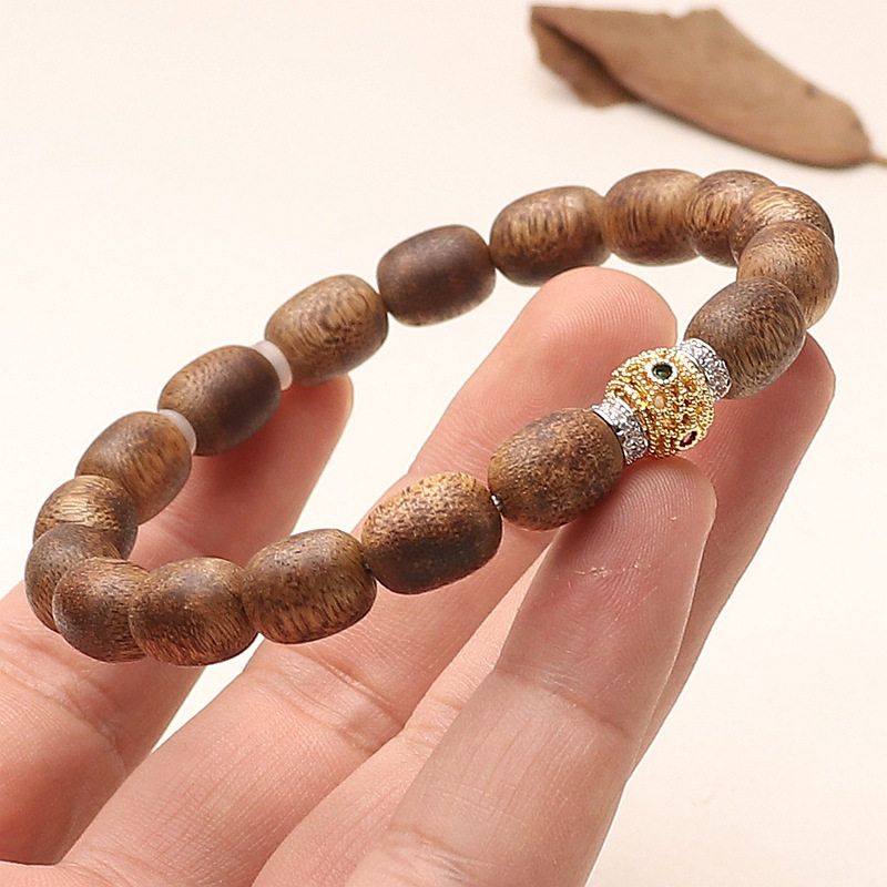 加里曼丹单圈老型桶珠沉香手串原创设计男女情侣款送礼品文玩手链