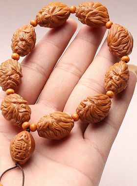 橄榄核雕刻单圈文玩手串大神归来悟空手链百态表情男女款手链礼物